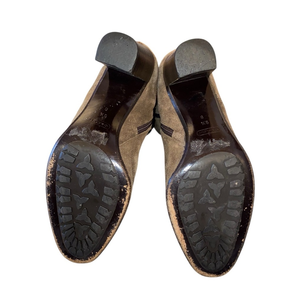 Coach Robynn mid-calf boots Flint Brown kidskin suede round toe Quiet Luxury - Picture 16 of 16